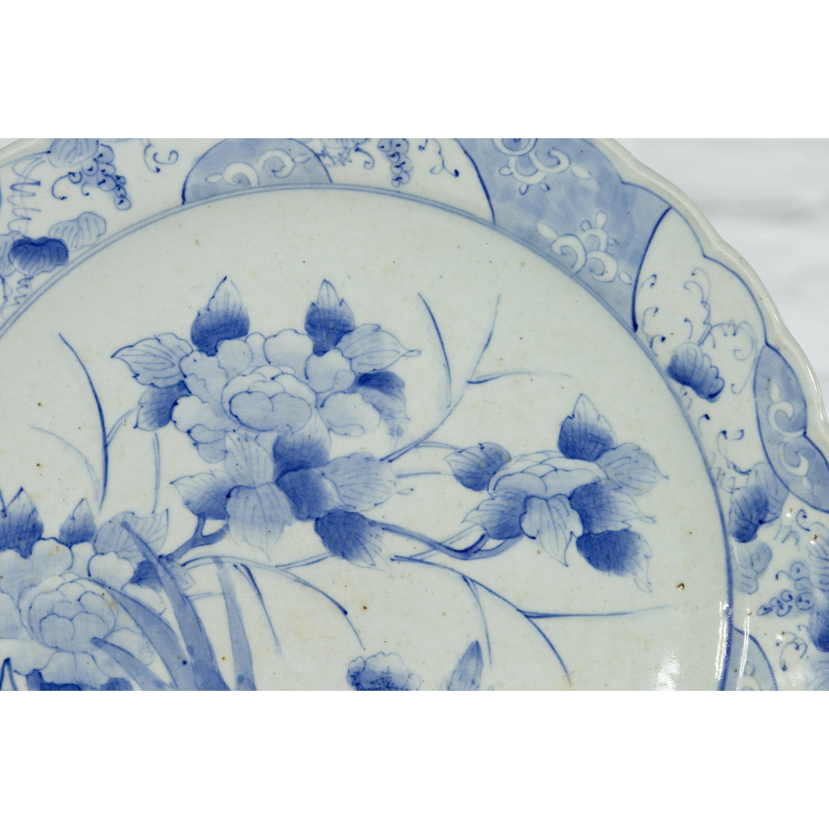 19th Century Blue and White Porcelain Plate Depicting a Rooster and Hen-11. Asian & Chinese Furniture, Art, Antiques, Vintage Home Décor for sale at FEA Home