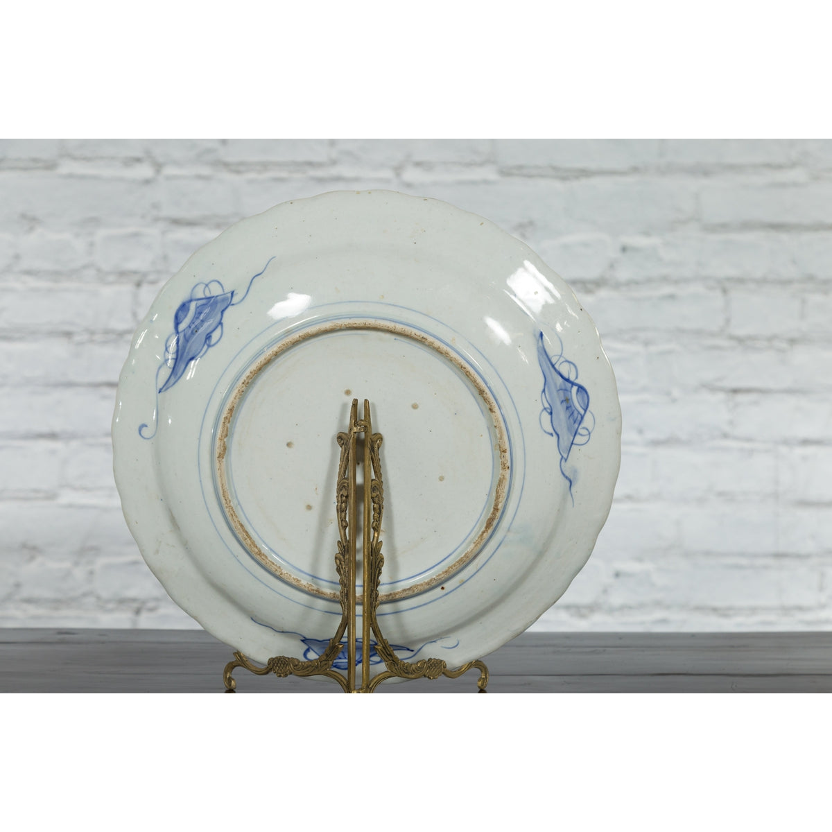 19th Century Blue and White Porcelain Plate Depicting a Rooster and Hen-15. Asian & Chinese Furniture, Art, Antiques, Vintage Home Décor for sale at FEA Home
