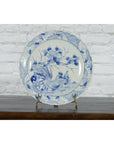 19th Century Blue and White Porcelain Plate Depicting a Rooster and Hen-2. Asian & Chinese Furniture, Art, Antiques, Vintage Home Décor for sale at FEA Home