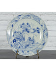 19th Century Blue and White Porcelain Plate Depicting a Rooster and Hen-4. Asian & Chinese Furniture, Art, Antiques, Vintage Home Décor for sale at FEA Home
