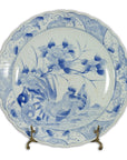 19th Century Blue and White Porcelain Plate Depicting a Rooster and Hen-1. Asian & Chinese Furniture, Art, Antiques, Vintage Home Décor for sale at FEA Home
