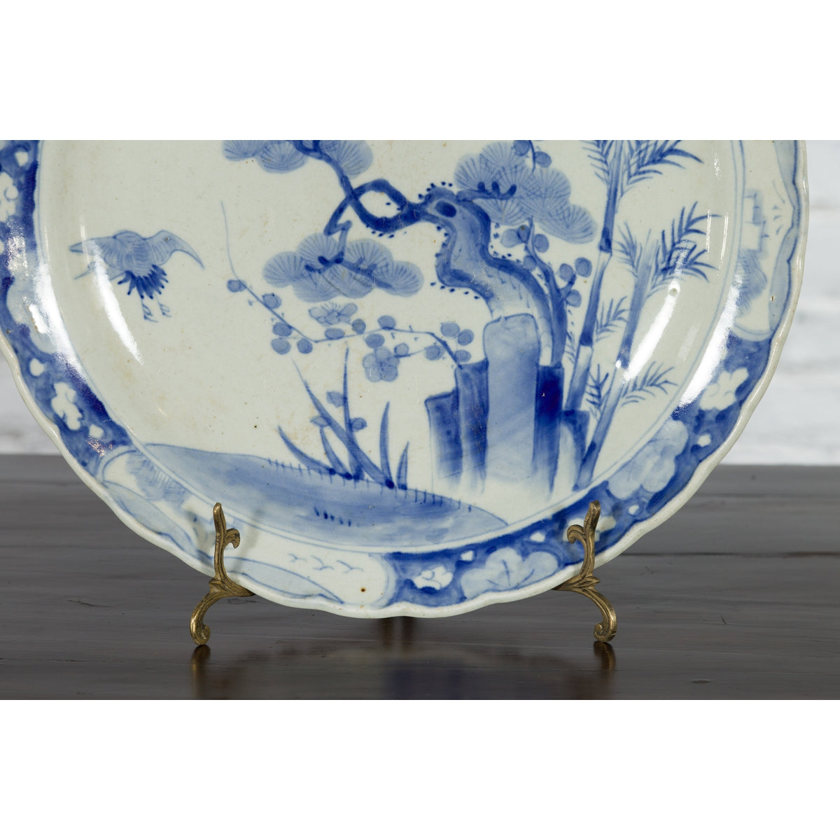 19th Century Hand-Painted Blue and White Japanese Porcelain Charger Plate-7. Asian & Chinese Furniture, Art, Antiques, Vintage Home Décor for sale at FEA Home