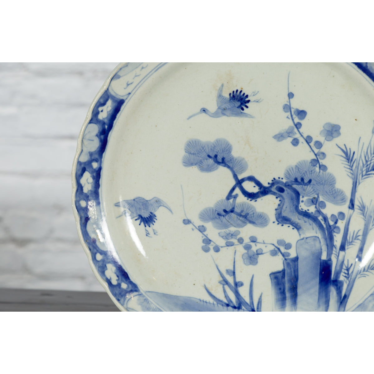 19th Century Hand-Painted Blue and White Japanese Porcelain Charger Plate-8. Asian & Chinese Furniture, Art, Antiques, Vintage Home Décor for sale at FEA Home