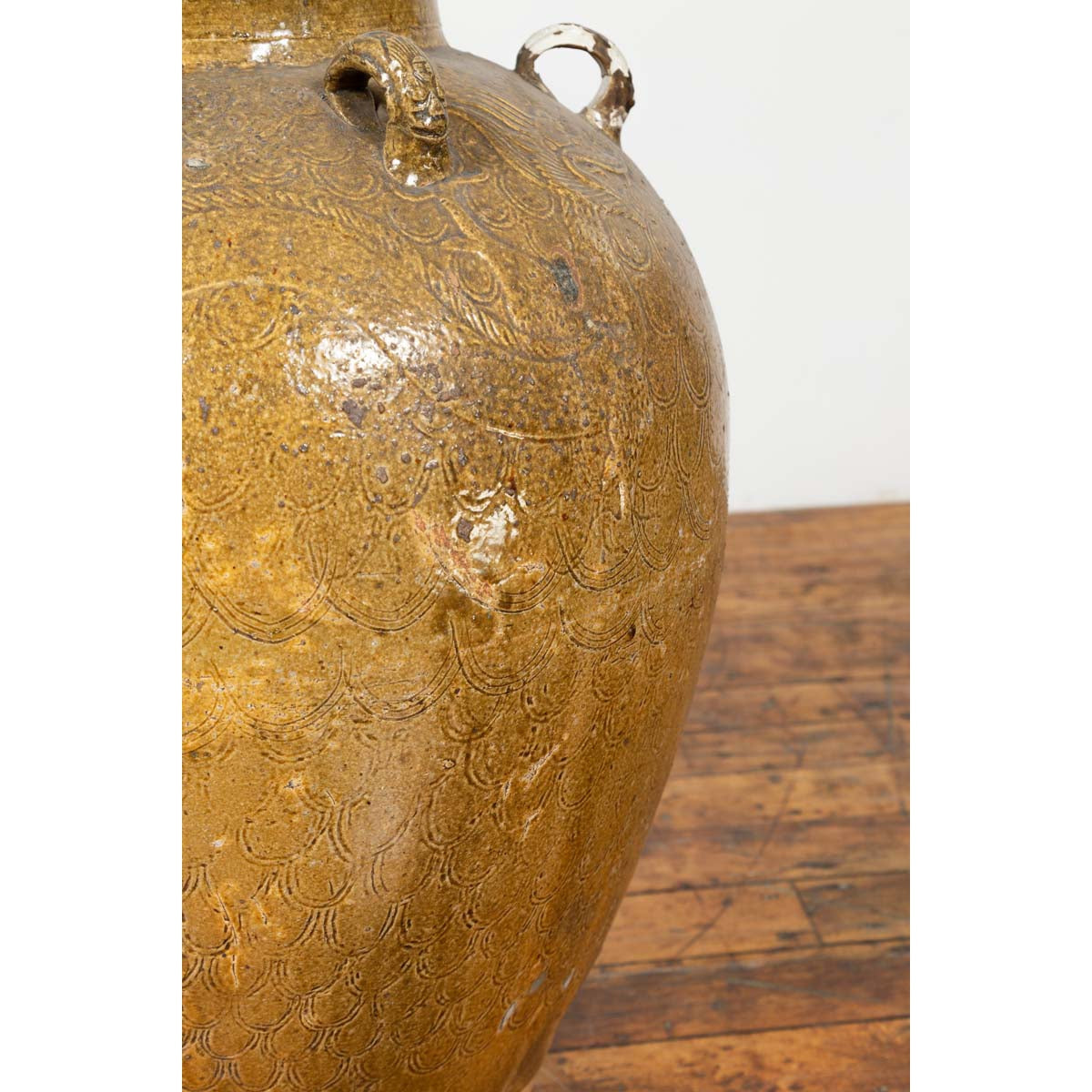 19th Century South-Eastern Martaban Water Jar with Dragon Motifs and Handles-10. Asian & Chinese Furniture, Art, Antiques, Vintage Home Décor for sale at FEA Home