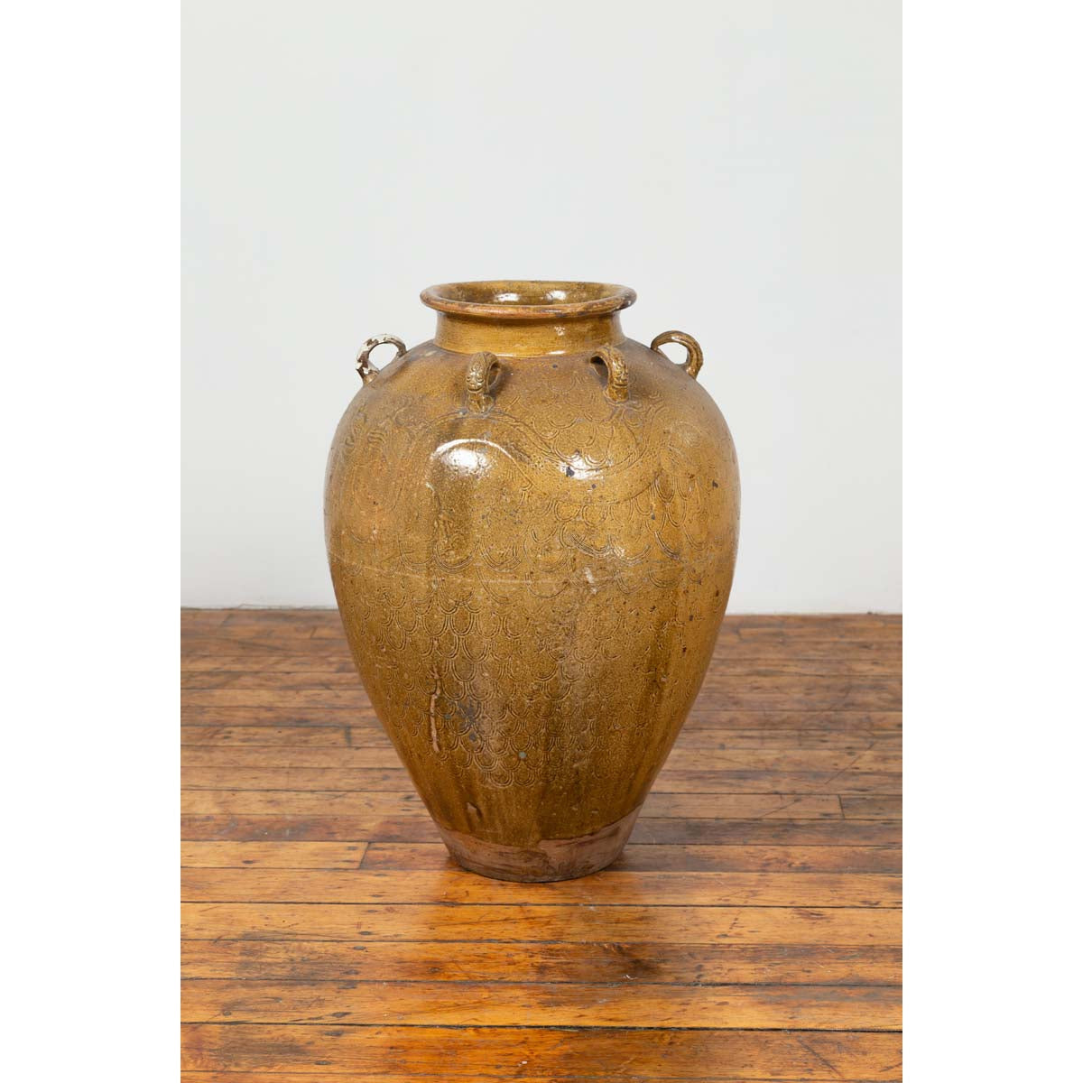 19th Century South-Eastern Martaban Water Jar with Dragon Motifs and Handles-12. Asian & Chinese Furniture, Art, Antiques, Vintage Home Décor for sale at FEA Home
