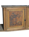 19th Century Chinese Four-Door Low Wooden Cabinet with Hand-Painted Scenes-4. Asian & Chinese Furniture, Art, Antiques, Vintage Home Décor for sale at FEA Home