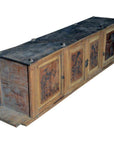 19th Century Chinese Four-Door Low Wooden Cabinet with Hand-Painted Scenes-5. Asian & Chinese Furniture, Art, Antiques, Vintage Home Décor for sale at FEA Home