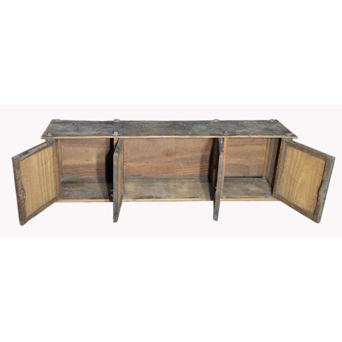 19th Century Chinese Four-Door Low Wooden Cabinet with Hand-Painted Scenes-7. Asian & Chinese Furniture, Art, Antiques, Vintage Home Décor for sale at FEA Home