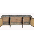 19th Century Chinese Four-Door Low Wooden Cabinet with Hand-Painted Scenes-7. Asian & Chinese Furniture, Art, Antiques, Vintage Home Décor for sale at FEA Home