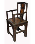 19th Century Chinese Hand-Carved Yumu Wood Armchair with Painted Scenes-4. Asian & Chinese Furniture, Art, Antiques, Vintage Home Décor for sale at FEA Home