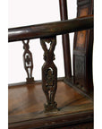 19th Century Chinese Hand-Carved Yumu Wood Armchair with Painted Scenes-5. Asian & Chinese Furniture, Art, Antiques, Vintage Home Décor for sale at FEA Home