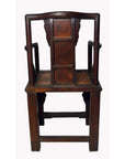 19th Century Chinese Hand-Carved Yumu Wood Armchair with Painted Scenes-7. Asian & Chinese Furniture, Art, Antiques, Vintage Home Décor for sale at FEA Home