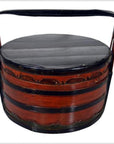 19th Century Chinese Two-Colored Bamboo and Wood Tiered Lunch Basket-3. Asian & Chinese Furniture, Art, Antiques, Vintage Home Décor for sale at FEA Home