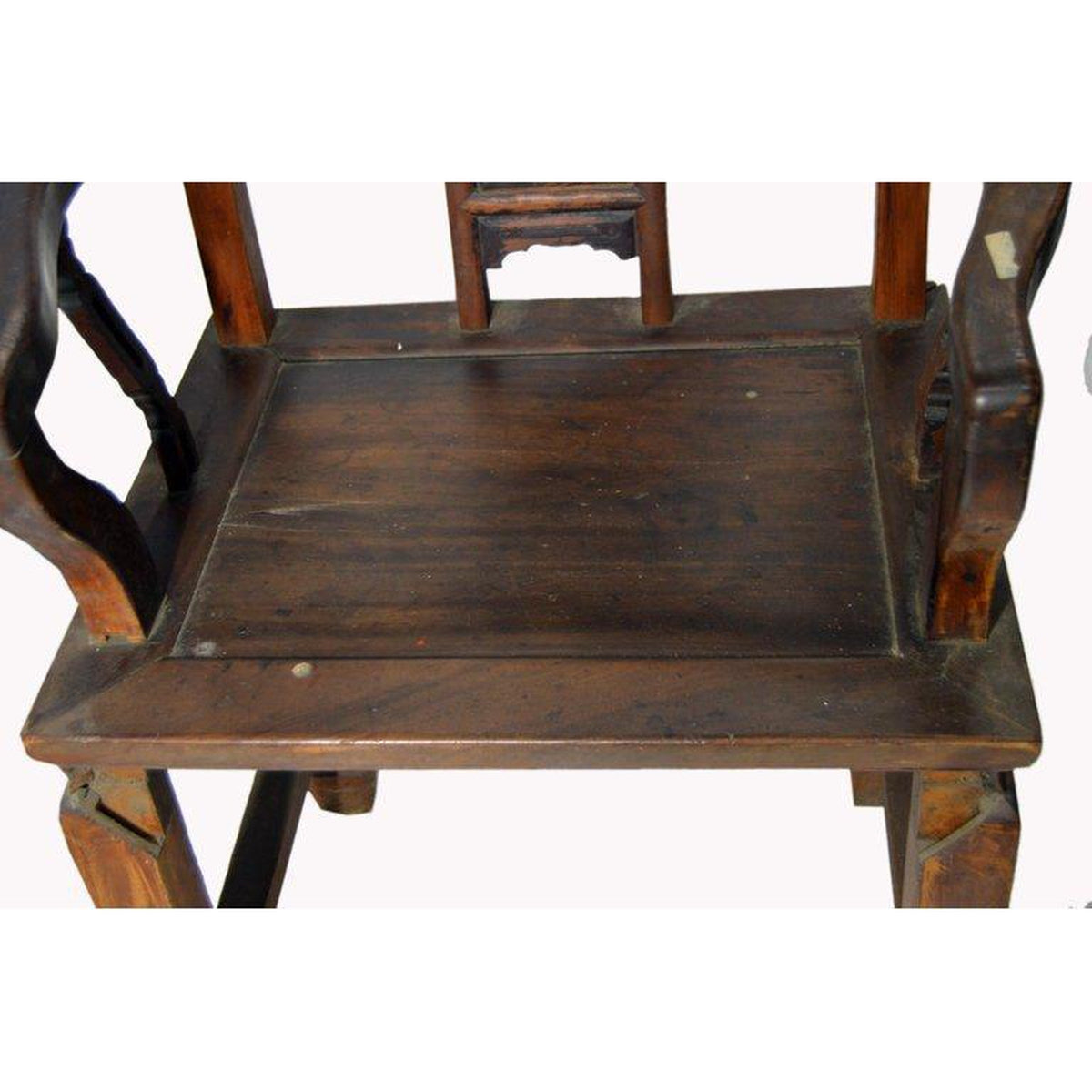 19th Century Chinese Yumu Official's Chair with Hand-Carved Splat and Fretwork-6. Asian & Chinese Furniture, Art, Antiques, Vintage Home Décor for sale at FEA Home