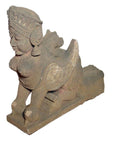 19th Century Hand-Carved Stone Sphinx Sculpture with Tiara and Earrings-11. Asian & Chinese Furniture, Art, Antiques, Vintage Home Décor for sale at FEA Home