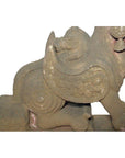 19th Century Hand-Carved Stone Sphinx Sculpture with Tiara and Earrings-3. Asian & Chinese Furniture, Art, Antiques, Vintage Home Décor for sale at FEA Home
