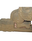 19th Century Hand-Carved Stone Sphinx Sculpture with Tiara and Earrings-4. Asian & Chinese Furniture, Art, Antiques, Vintage Home Décor for sale at FEA Home