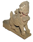 19th Century Hand-Carved Stone Sphinx Sculpture with Tiara and Earrings-5. Asian & Chinese Furniture, Art, Antiques, Vintage Home Décor for sale at FEA Home