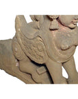 19th Century Hand-Carved Stone Sphinx Sculpture with Tiara and Earrings-7. Asian & Chinese Furniture, Art, Antiques, Vintage Home Décor for sale at FEA Home