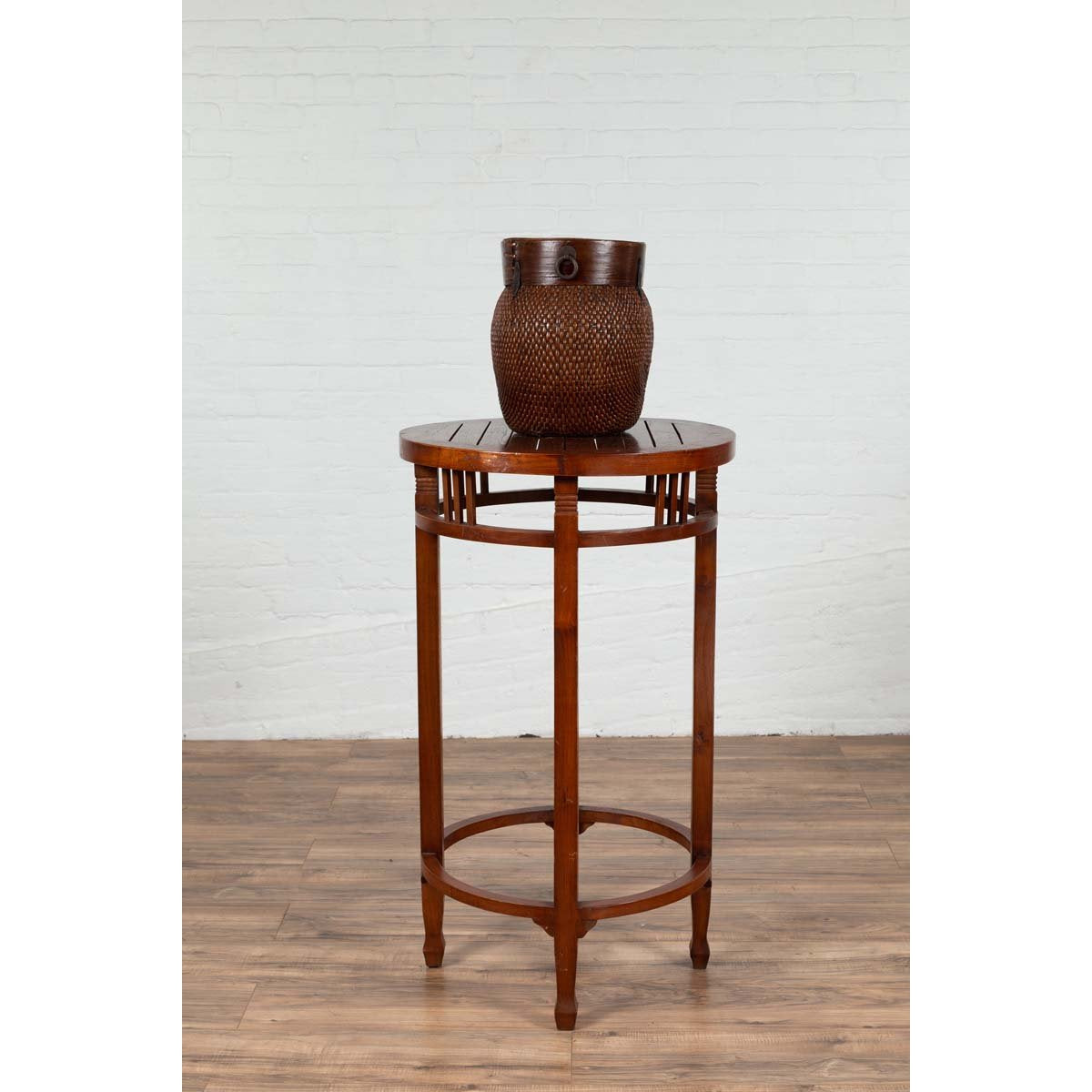19th Century Indonesian Round Pedestal Table with Pierced Apron and Stretchers-3. Asian & Chinese Furniture, Art, Antiques, Vintage Home Décor for sale at FEA Home