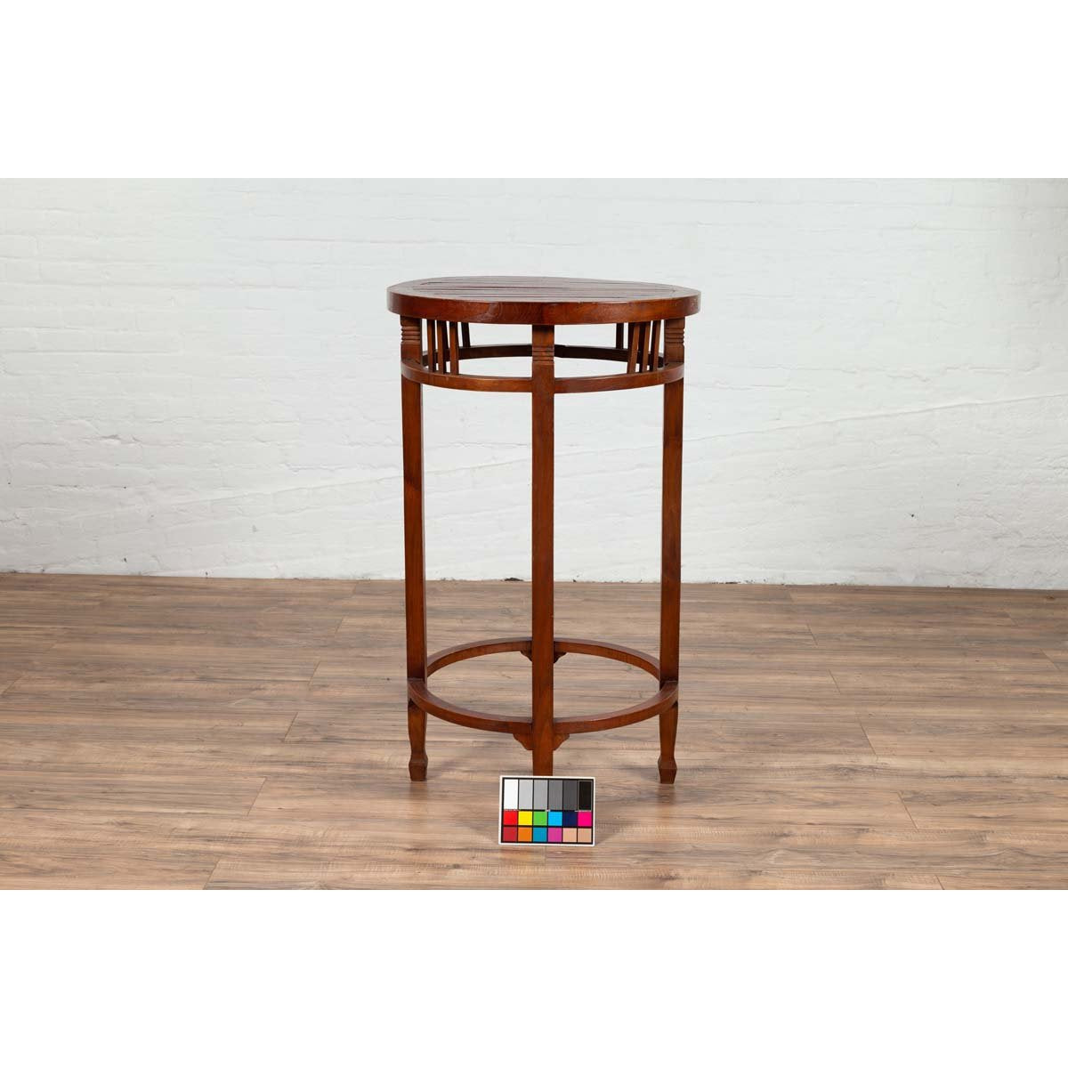 19th Century Indonesian Round Pedestal Table with Pierced Apron and Stretchers-4. Asian & Chinese Furniture, Art, Antiques, Vintage Home Décor for sale at FEA Home
