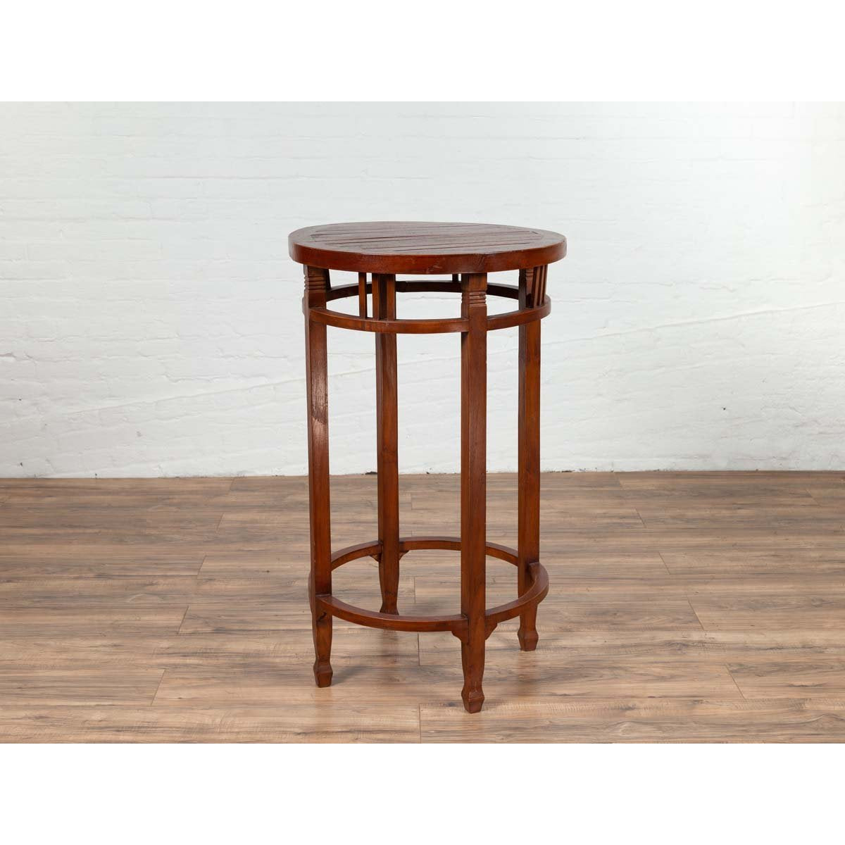 19th Century Indonesian Round Pedestal Table with Pierced Apron and Stretchers-9. Asian & Chinese Furniture, Art, Antiques, Vintage Home Décor for sale at FEA Home
