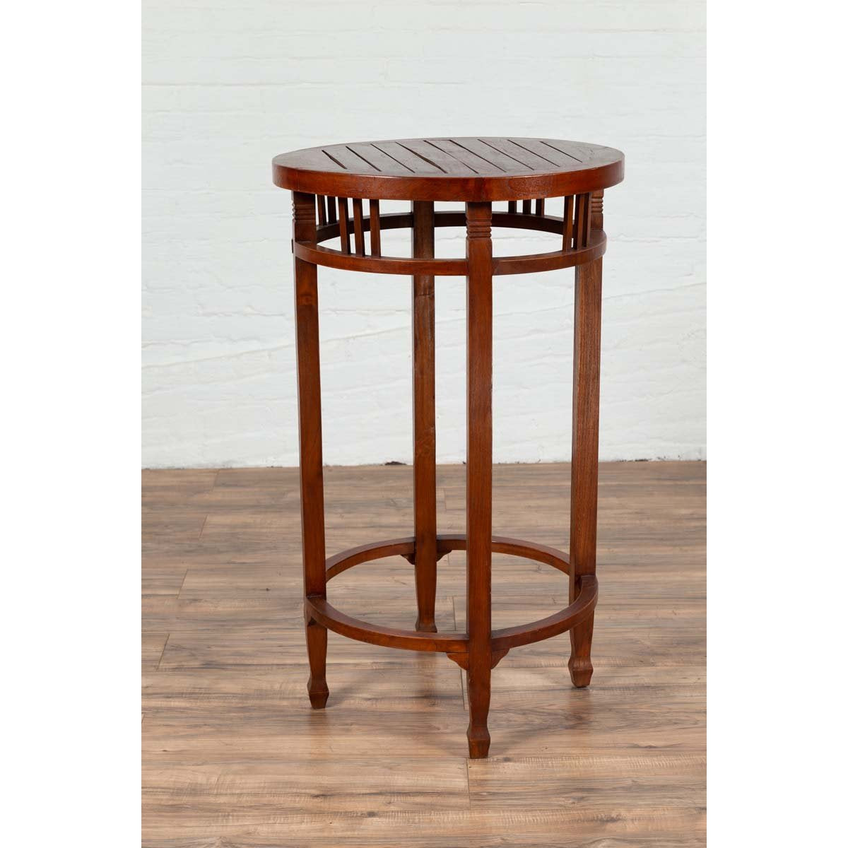 19th Century Indonesian Round Pedestal Table with Pierced Apron and Stretchers-10. Asian & Chinese Furniture, Art, Antiques, Vintage Home Décor for sale at FEA Home