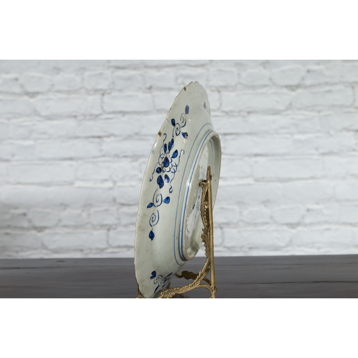 19th Century Japanese Porcelain Imari Plate with Painted Blue and White Décor-14. Asian & Chinese Furniture, Art, Antiques, Vintage Home Décor for sale at FEA Home