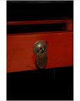 19th Century Red and Black Chinese Armoire with Calligraphy and Brass-3. Asian & Chinese Furniture, Art, Antiques, Vintage Home Décor for sale at FEA Home