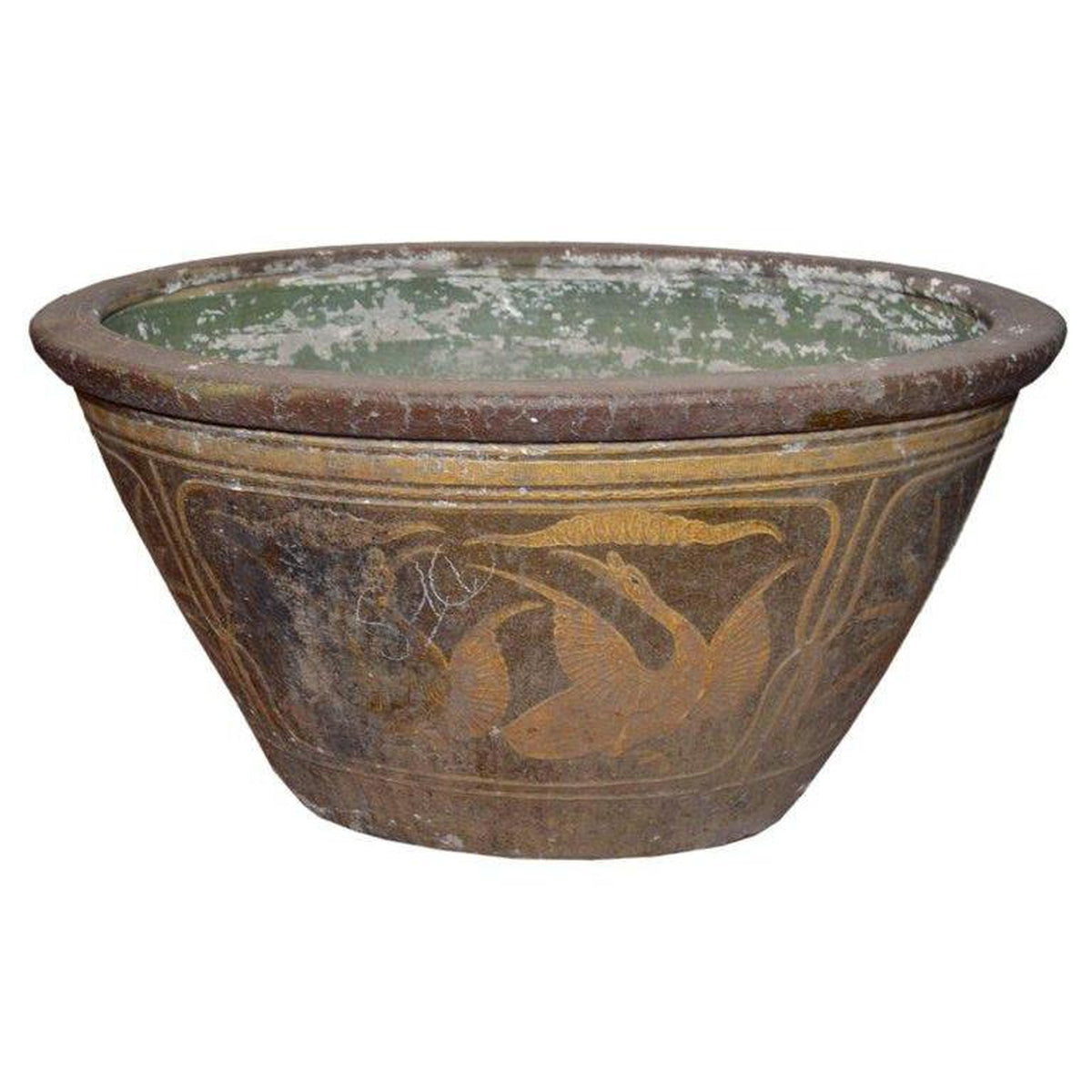 19th Century Southern Chinese Painted Ceramic Bathtub from Annan with Greek Key-6. Asian & Chinese Furniture, Art, Antiques, Vintage Home Décor for sale at FEA Home
