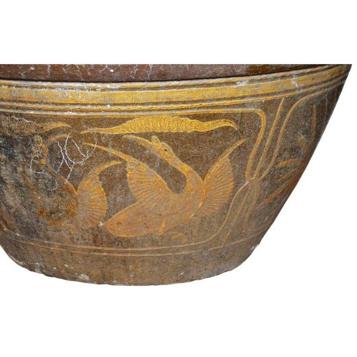 19th Century Southern Chinese Painted Ceramic Bathtub from Annan with Greek Key-8. Asian & Chinese Furniture, Art, Antiques, Vintage Home Décor for sale at FEA Home