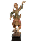 19th Century Balinese Hand-Carved and Painted Wooden Sculpture of a Young Dancer-1. Asian & Chinese Furniture, Art, Antiques, Vintage Home Décor for sale at FEA Home