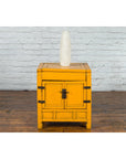 20th Century Vintage Bedside Cabinet with Yellow Lacquer and Lift Top-8. Asian & Chinese Furniture, Art, Antiques, Vintage Home Décor for sale at FEA Home