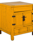 20th Century Vintage Bedside Cabinet with Yellow Lacquer and Lift Top-1. Asian & Chinese Furniture, Art, Antiques, Vintage Home Décor for sale at FEA Home