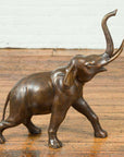 Contemporary Bronze Sculpture of a Trumpeting Elephant with Trunk Up-2. Asian & Chinese Furniture, Art, Antiques, Vintage Home Décor for sale at FEA Home