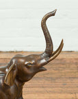 Contemporary Bronze Sculpture of a Trumpeting Elephant with Trunk Up-8. Asian & Chinese Furniture, Art, Antiques, Vintage Home Décor for sale at FEA Home