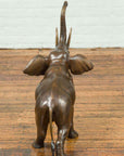 Contemporary Bronze Sculpture of a Trumpeting Elephant with Trunk Up-9. Asian & Chinese Furniture, Art, Antiques, Vintage Home Décor for sale at FEA Home