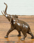 Contemporary Bronze Sculpture of a Trumpeting Elephant with Trunk Up-10. Asian & Chinese Furniture, Art, Antiques, Vintage Home Décor for sale at FEA Home