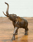 Contemporary Bronze Sculpture of a Trumpeting Elephant with Trunk Up-3. Asian & Chinese Furniture, Art, Antiques, Vintage Home Décor for sale at FEA Home