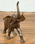 Contemporary Bronze Sculpture of a Trumpeting Elephant with Trunk Up-6. Asian & Chinese Furniture, Art, Antiques, Vintage Home Décor for sale at FEA Home