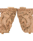 Pair of Qing Dynasty Hand-Carved Wooden Temple Corbels with Deer Motifs-1. Asian & Chinese Furniture, Art, Antiques, Vintage Home Décor for sale at FEA Home