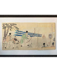 Japanese Meiji Chikanobu Toyohara Framed Woodblock Print with Archery Tournament-1. Asian & Chinese Furniture, Art, Antiques, Vintage Home Décor for sale at FEA Home