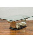 Silver Waves Contemporary Bronze Coffee Table Base-3. Asian & Chinese Furniture, Art, Antiques, Vintage Home Décor for sale at FEA Home