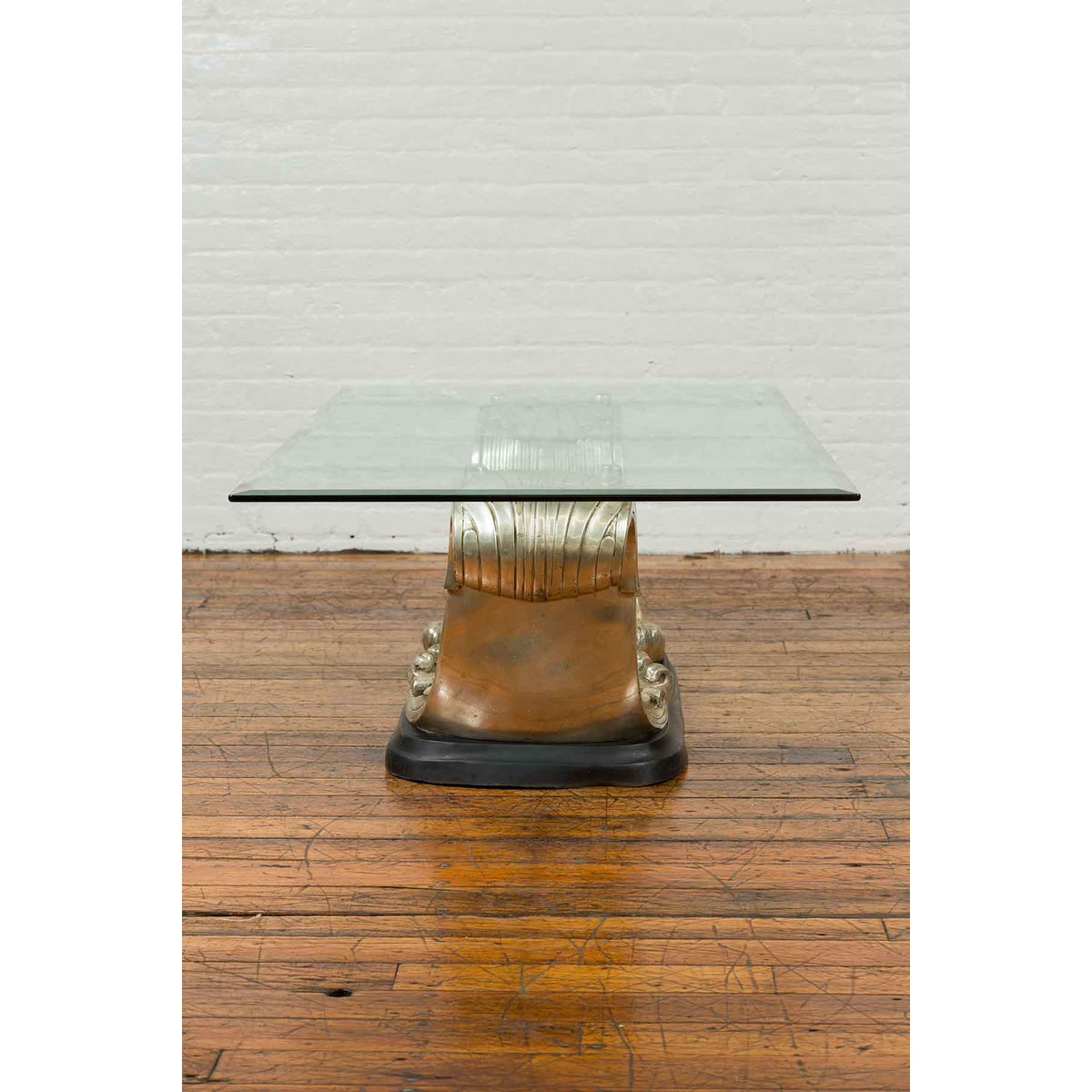 Silver Waves Contemporary Bronze Coffee Table Base-10. Asian & Chinese Furniture, Art, Antiques, Vintage Home Décor for sale at FEA Home