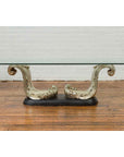 Silver Waves Contemporary Bronze Coffee Table Base-4. Asian & Chinese Furniture, Art, Antiques, Vintage Home Décor for sale at FEA Home
