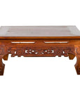 Small Vintage Indonesian Coffee Table with Scroll-Carved Apron and Chow Legs-1. Asian & Chinese Furniture, Art, Antiques, Vintage Home Décor for sale at FEA Home