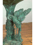 Contemporary Cast Bronze Planter with Cranes and Verdigris Patina-11. Asian & Chinese Furniture, Art, Antiques, Vintage Home Décor for sale at FEA Home