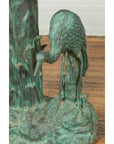 Contemporary Cast Bronze Planter with Cranes and Verdigris Patina-13. Asian & Chinese Furniture, Art, Antiques, Vintage Home Décor for sale at FEA Home