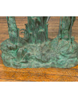 Contemporary Cast Bronze Planter with Cranes and Verdigris Patina-14. Asian & Chinese Furniture, Art, Antiques, Vintage Home Décor for sale at FEA Home