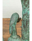 Contemporary Cast Bronze Planter with Cranes and Verdigris Patina-17. Asian & Chinese Furniture, Art, Antiques, Vintage Home Décor for sale at FEA Home